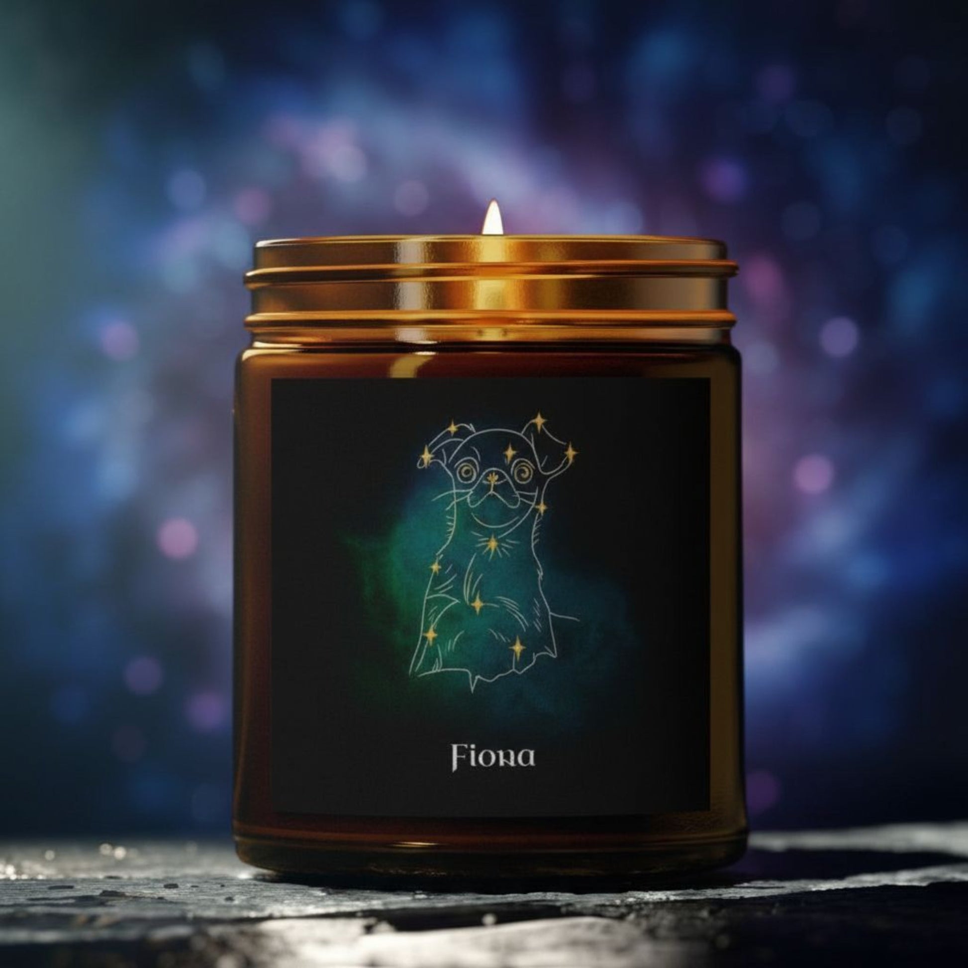 Personalized Candle | Mystic Constellation with Your Dog's Photo & Name | Coconut Apricot Wax_Doggo Mojo_Candles_5