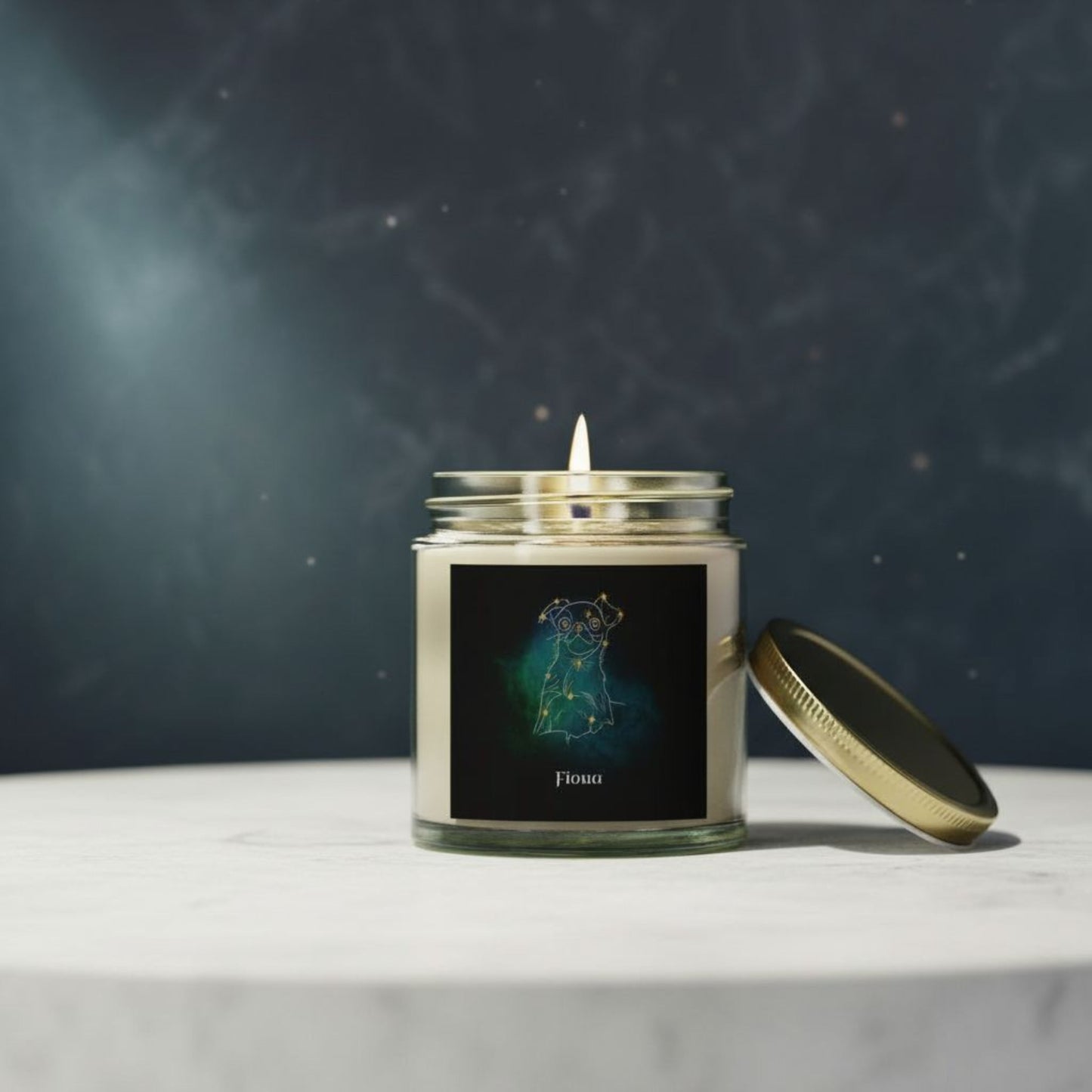 Personalized Candle | Mystic Constellation with Your Dog's Photo & Name | Coconut Apricot Wax_Doggo Mojo_Candles_3