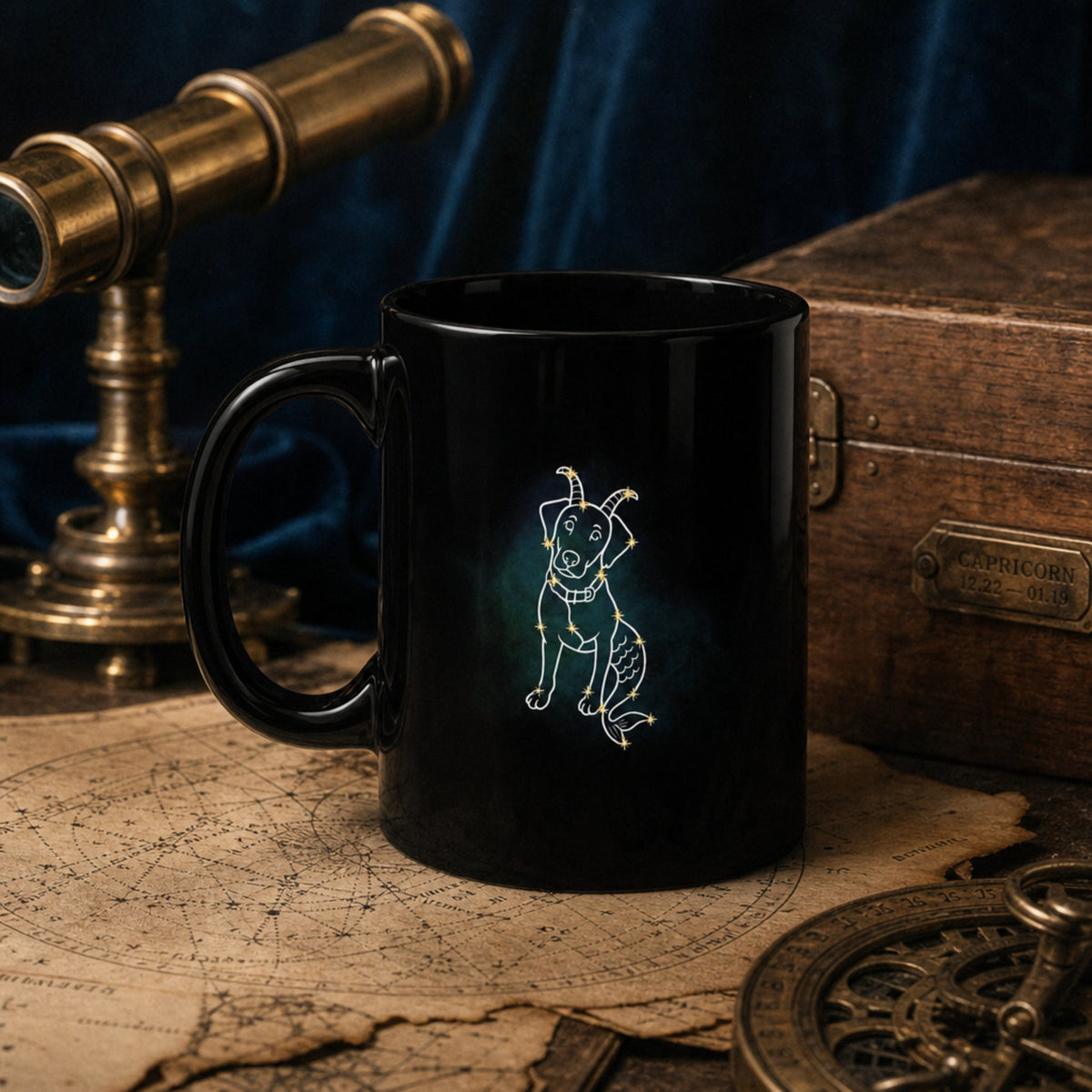Personalized Capricorn Dog Mug | Modern Sketch Photo Upload_Doggo Mojo_Ceramic Mugs_2