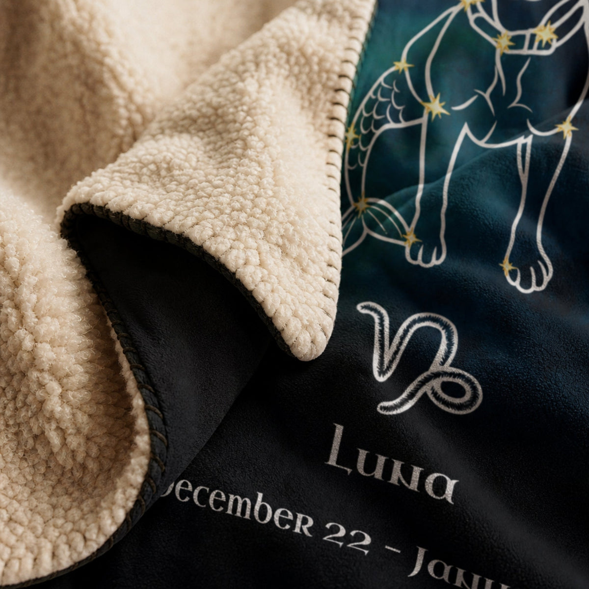 Personalized Capricorn Dog Sherpa Blanket | Modern Sketch Photo Upload_Doggo Mojo_Sherpa Blankets_5