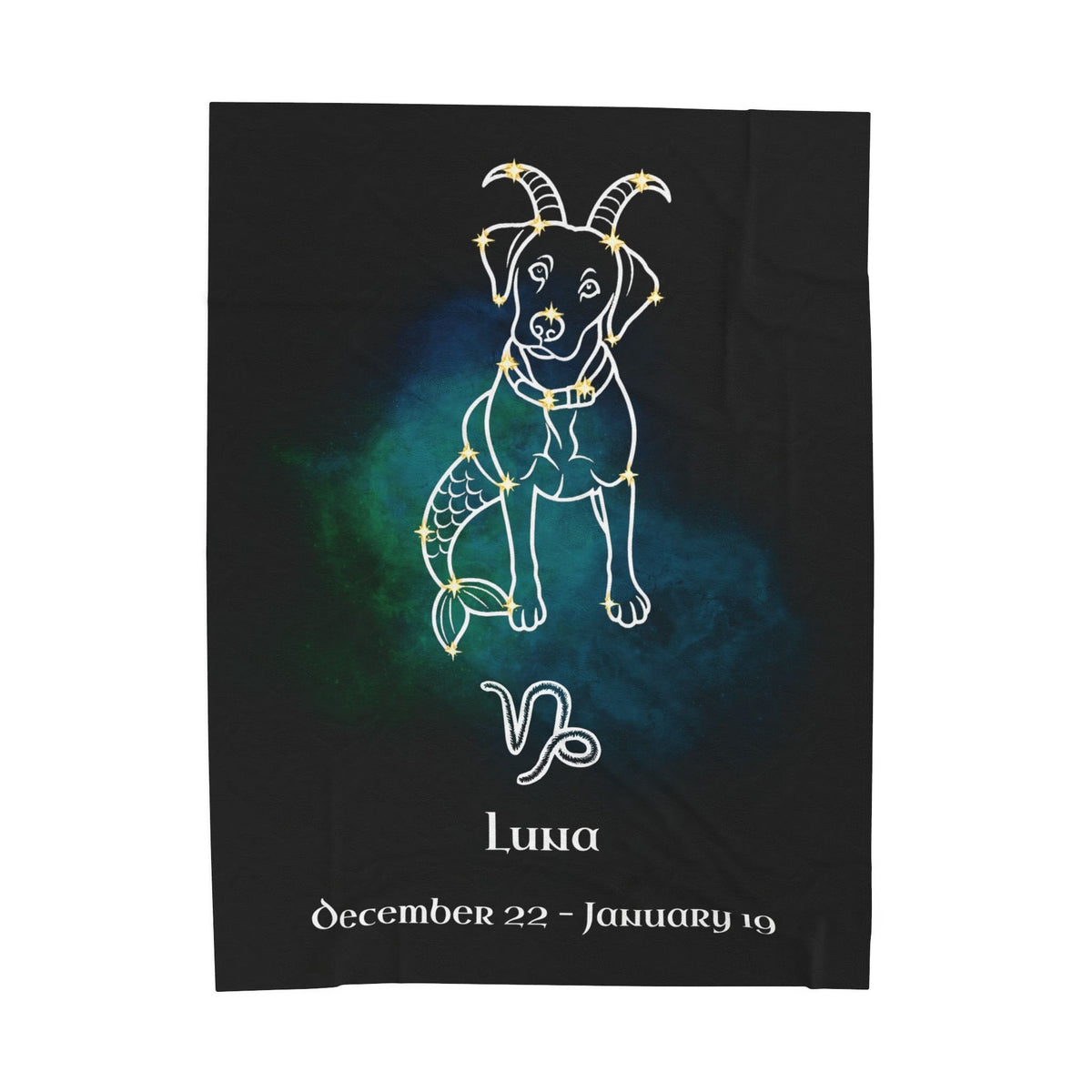 Personalized Capricorn Dog Velveteen Blanket | Modern Sketch Photo Upload_Doggo Mojo_Velveteen Blankets_7