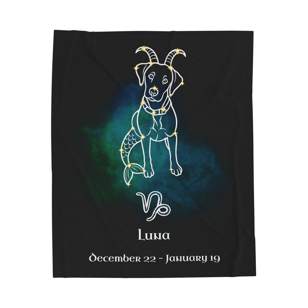 Personalized Capricorn Dog Velveteen Blanket | Modern Sketch Photo Upload_Doggo Mojo_Velveteen Blankets_8