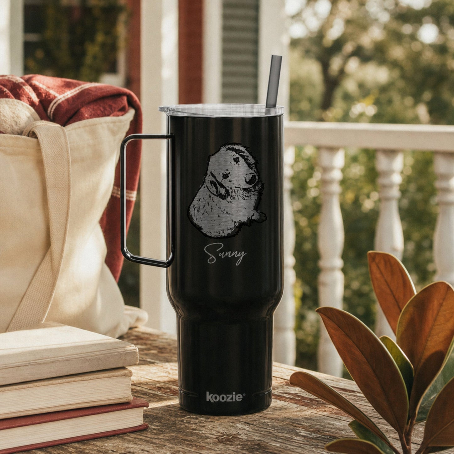 Personalized Central Dog 40oz Recycled Travel Tumbler | Modern Sketch Custom Engraved_Doggo Mojo_Travel Tumbler_5