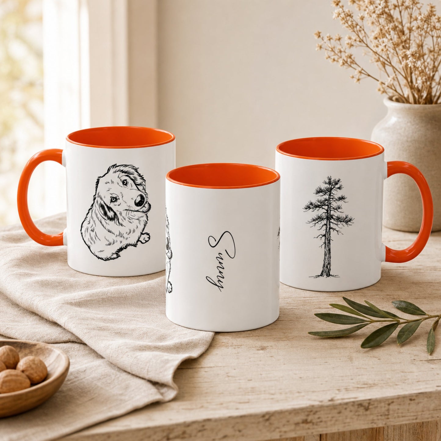 Personalized Central Dog Ceramic Accent Mug | Modern Sketch Photo Upload_Doggo Mojo_Ceramic Mugs_3