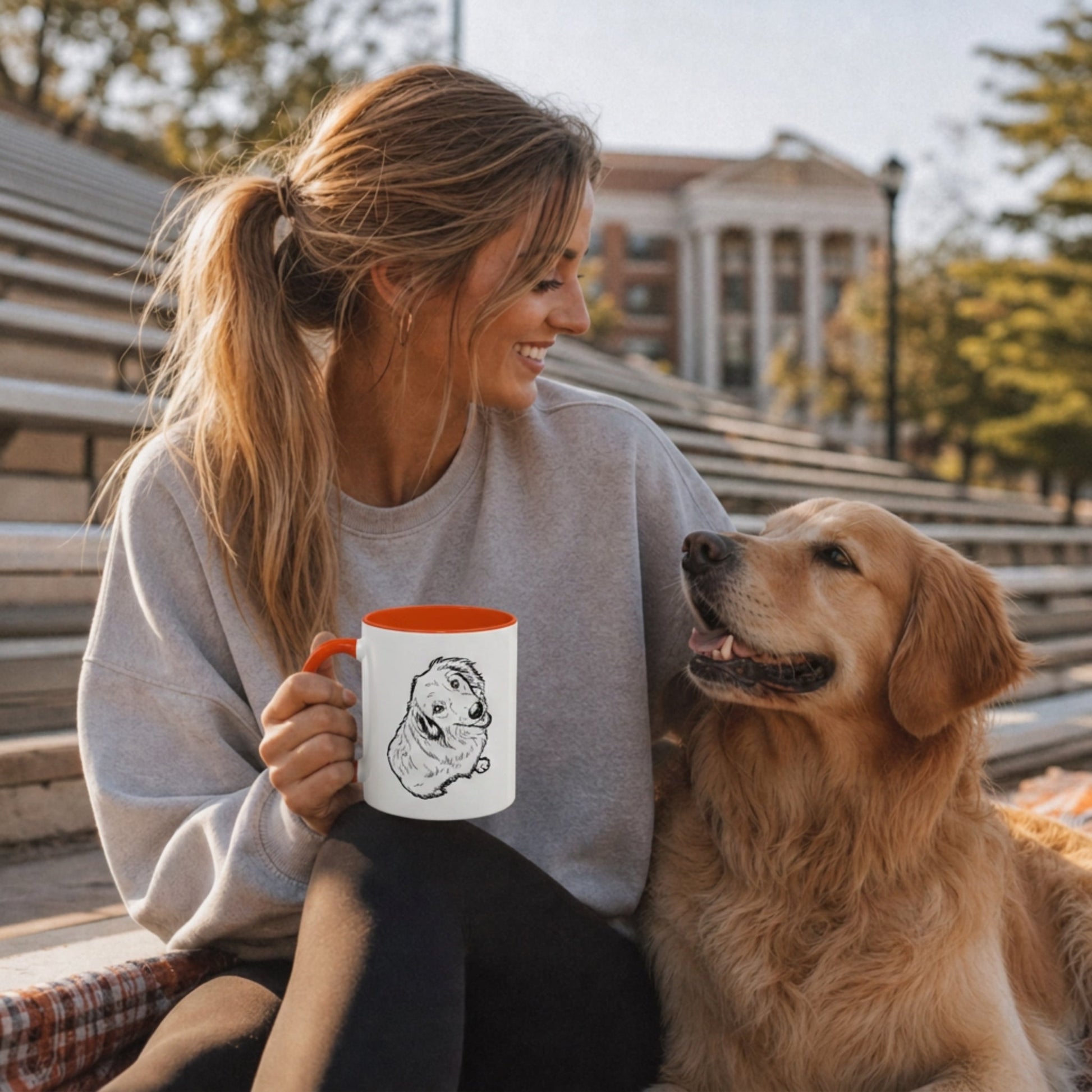 Personalized Central Dog Ceramic Accent Mug | Modern Sketch Photo Upload_Doggo Mojo_Ceramic Mugs_1