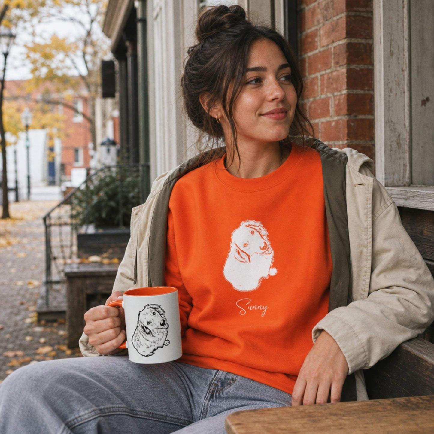 Personalized Central Dog Sweatshirt | Modern Sketch Photo Upload_Doggo Mojo_Sweatshirt_3