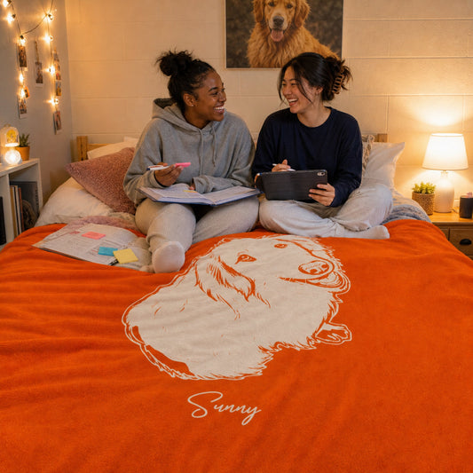 Personalized Central Dog Velveteen Blanket | Modern Sketch Photo Upload_Doggo Mojo_Velveteen Blankets_1
