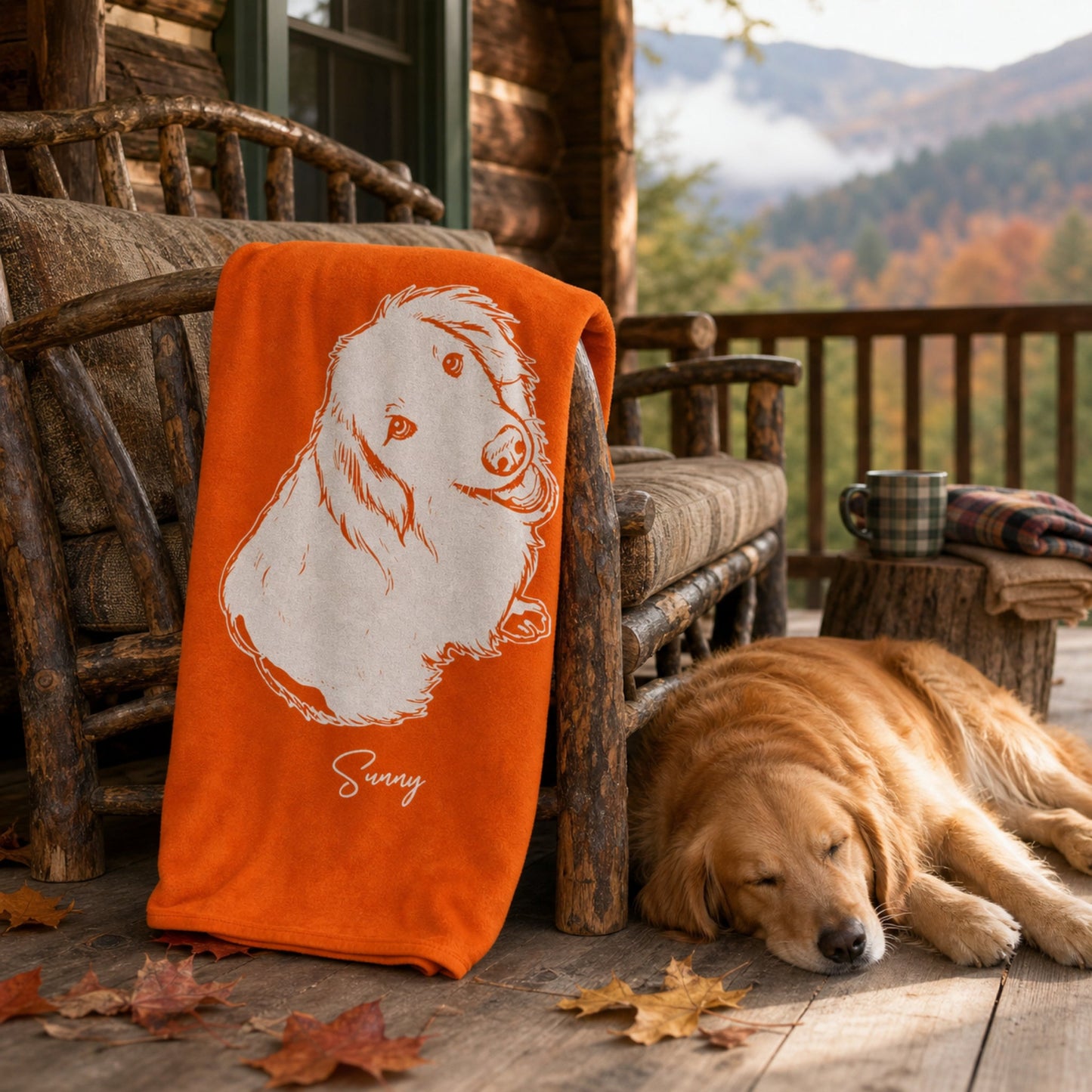 Personalized Central Dog Velveteen Blanket | Modern Sketch Photo Upload_Doggo Mojo_Velveteen Blankets_2