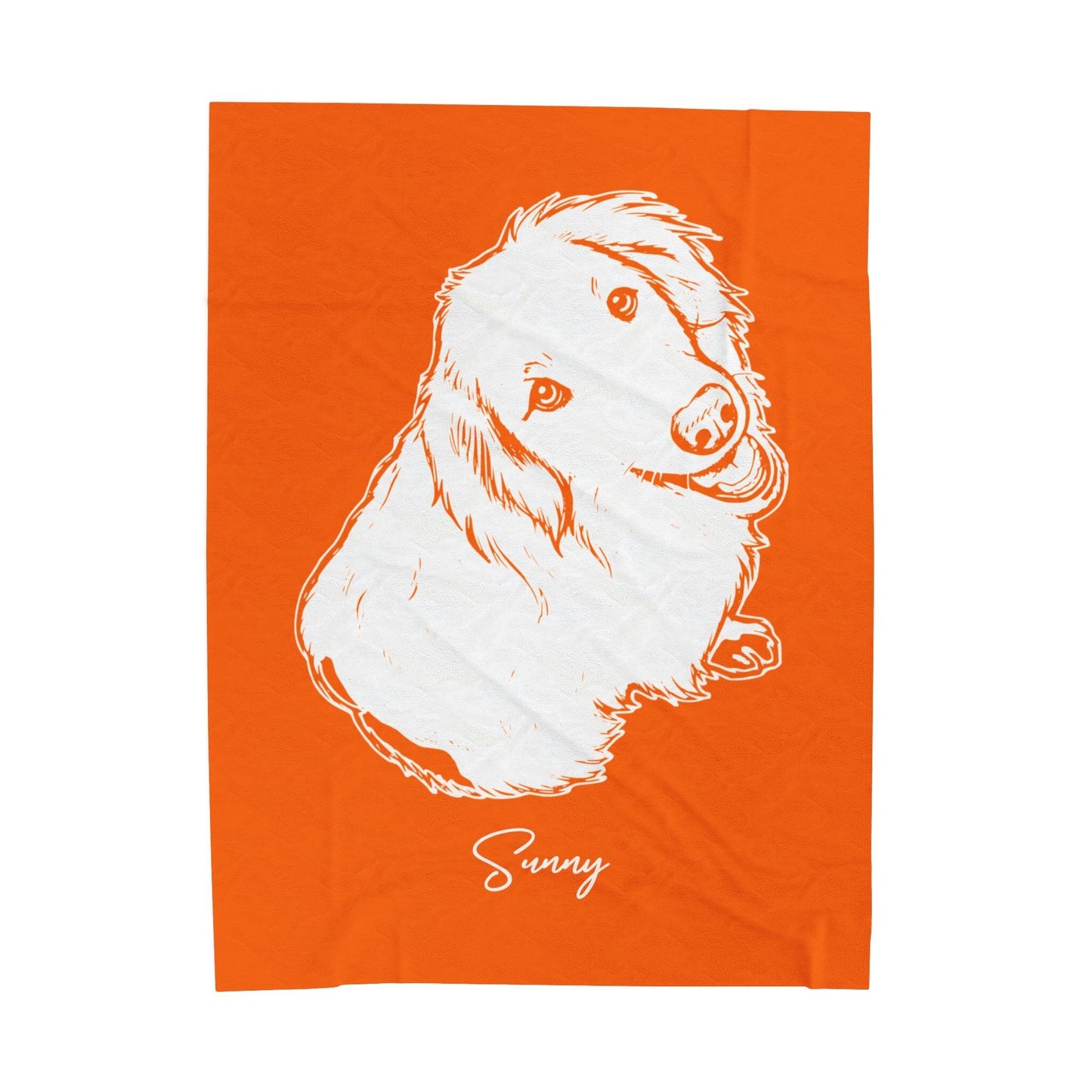 Personalized Central Dog Velveteen Blanket | Modern Sketch Photo Upload_Doggo Mojo_Velveteen Blankets_6