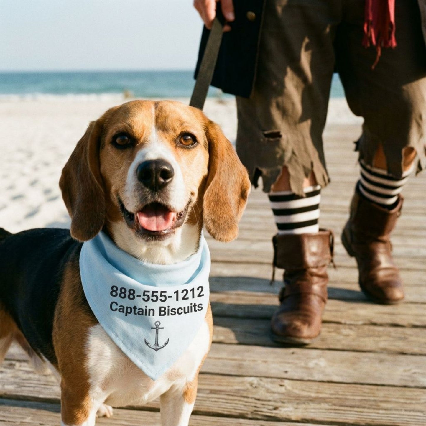 Personalized Coastal Anchor Dog Bandana Collar | Doggo Mojo_Doggo Mojo_Pet Collar_1