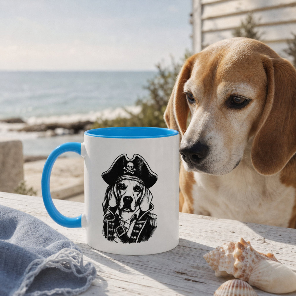 Personalized Coastal Dog Accent Mug | Modern Sketch Ceramic Cup_Doggo Mojo_Ceramic Mugs_1