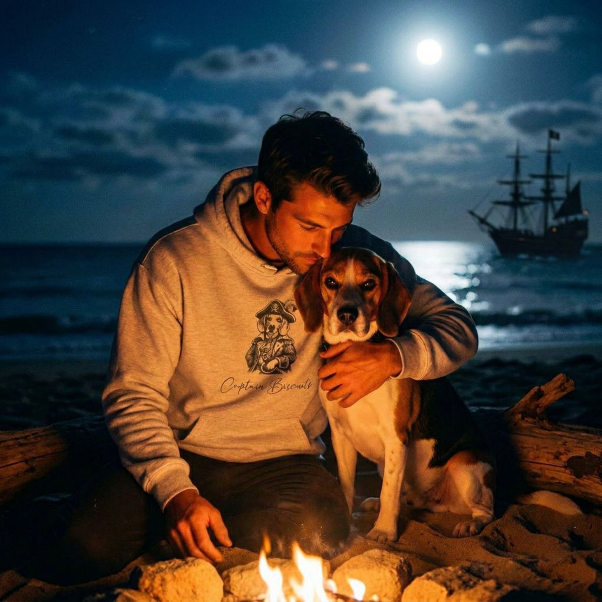 Personalized Coastal Dog Hoodie | Modern Sketch Photo Upload_Doggo Mojo_Hoodie_1