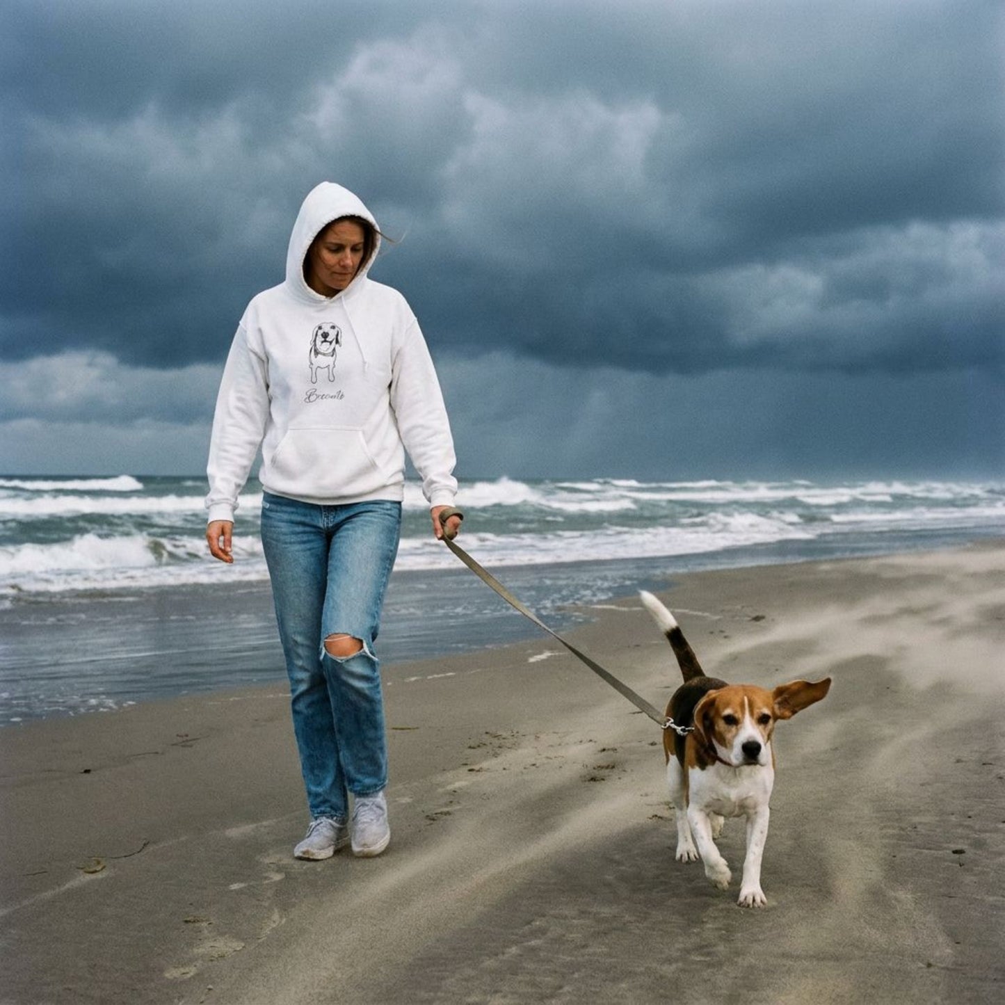 Personalized Coastal Dog Hoodie | Modern Sketch Photo Upload_Doggo Mojo_Hoodie_2