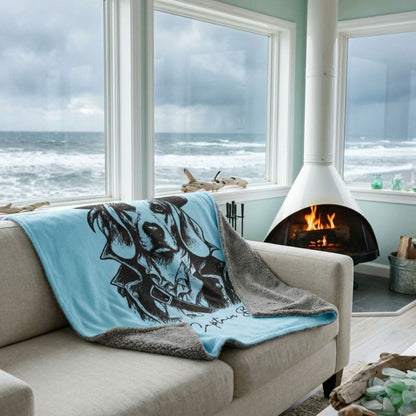 Personalized Coastal Dog Sherpa Blanket | Modern Sketch Photo Upload_Doggo Mojo_Blankets_2