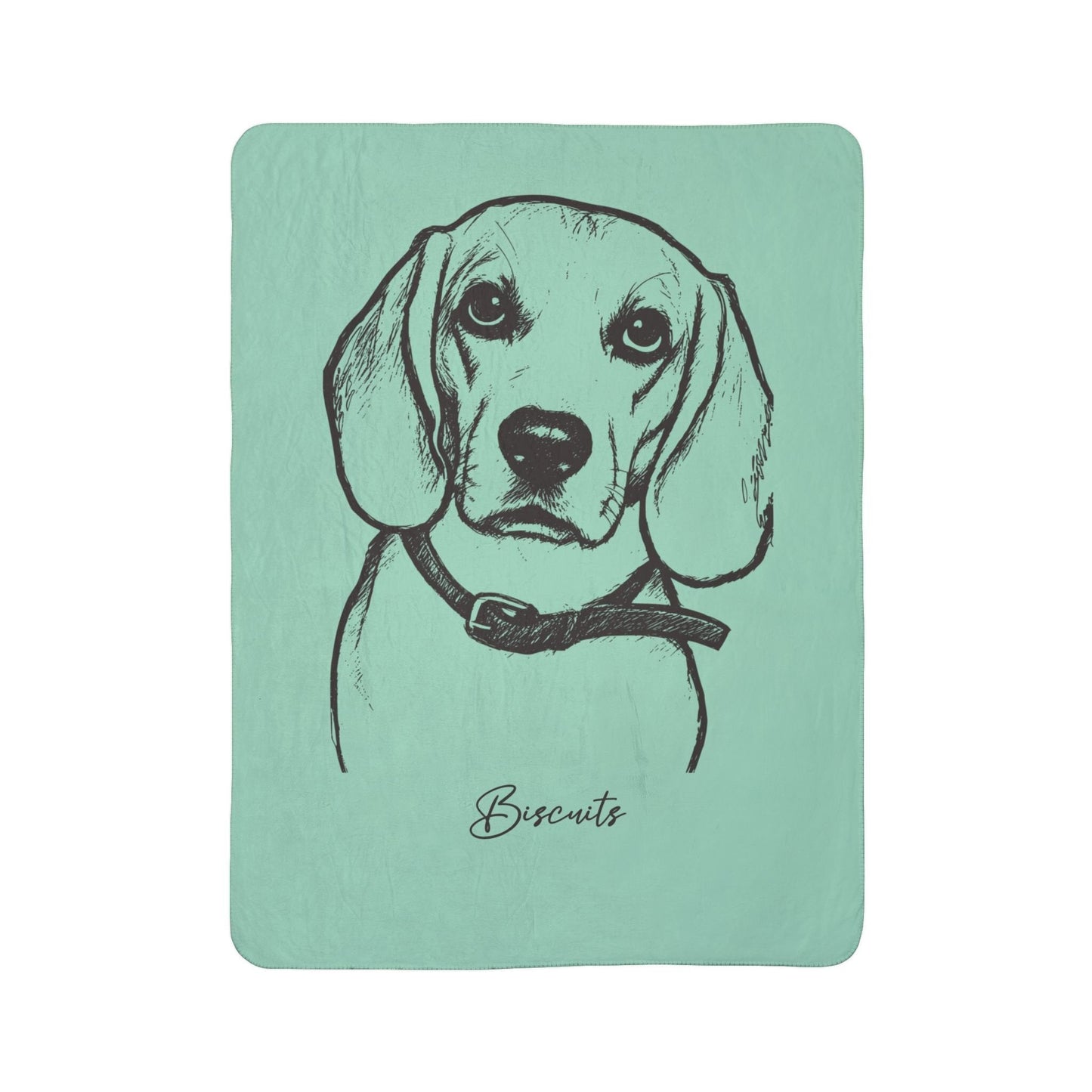 Personalized Coastal Dog Sherpa Blanket | Modern Sketch Photo Upload_Doggo Mojo_Blankets_9