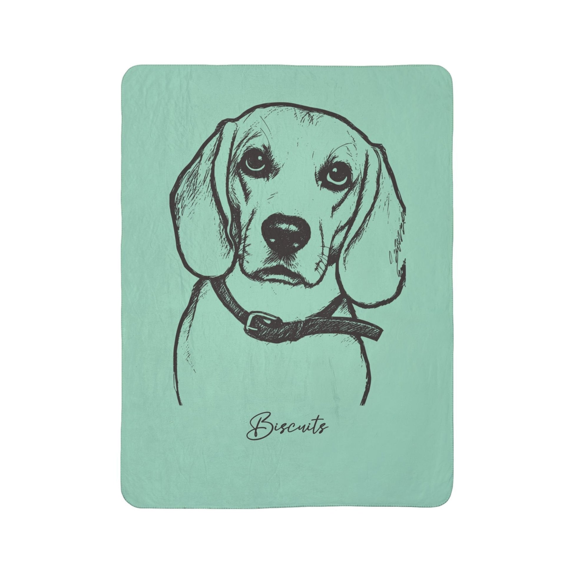 Personalized Coastal Dog Sherpa Blanket | Modern Sketch Photo Upload_Doggo Mojo_Blankets_9