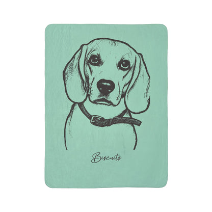 Personalized Coastal Dog Sherpa Blanket | Modern Sketch Photo Upload_Doggo Mojo_Blankets_9