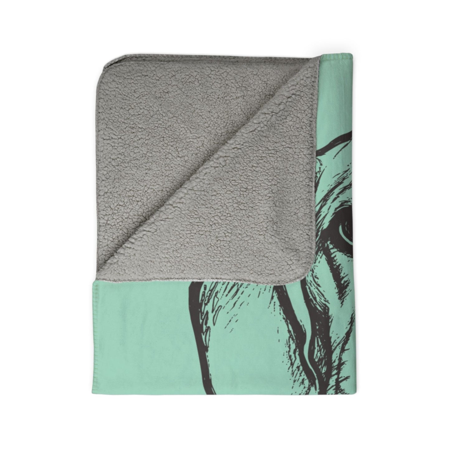 Personalized Coastal Dog Sherpa Blanket | Modern Sketch Photo Upload_Doggo Mojo_Blankets_11