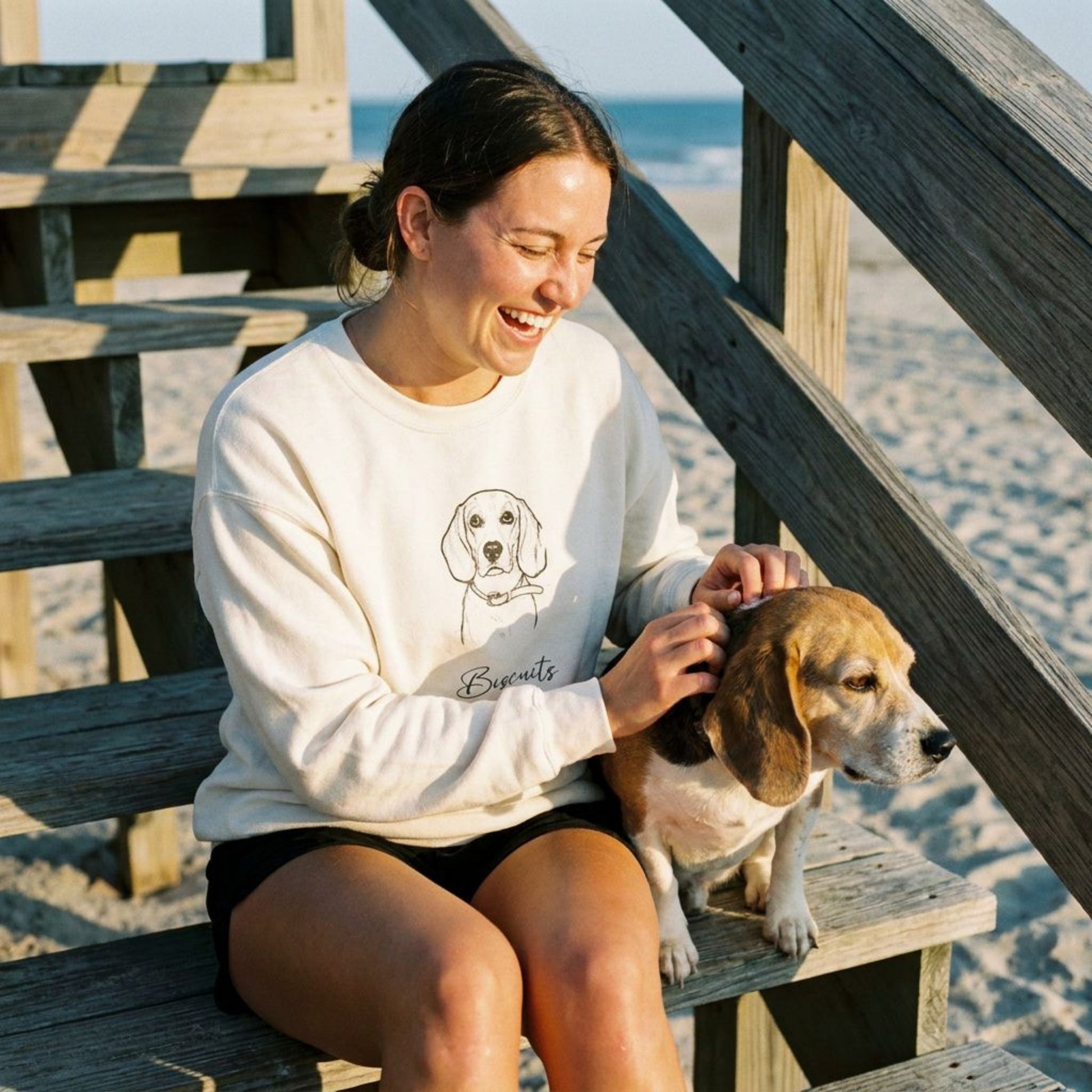 Personalized Coastal Dog Sweatshirt | Modern Sketch Photo Upload_Doggo Mojo_Sweatshirt_2