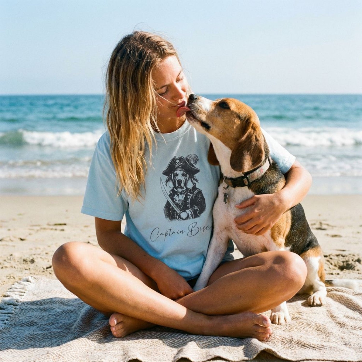 Personalized Coastal Dog T-Shirt | Modern Sketch Photo Upload_Doggo Mojo_T-Shirt_1
