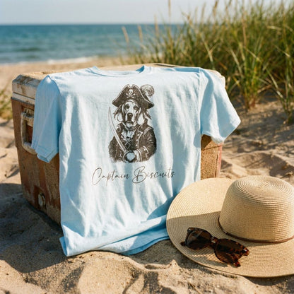 Personalized Coastal Dog T-Shirt | Modern Sketch Photo Upload_Doggo Mojo_T-Shirt_4
