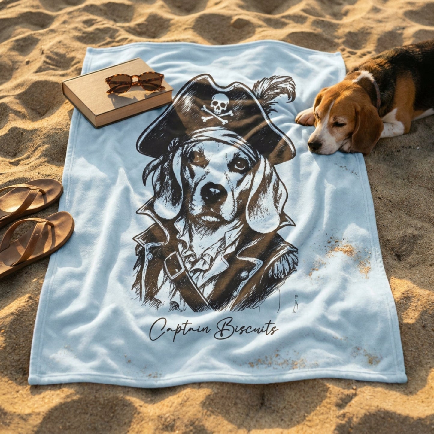 Personalized Coastal Dog Velveteen Blanket | Modern Sketch Photo Upload_Doggo Mojo_Blankets_4