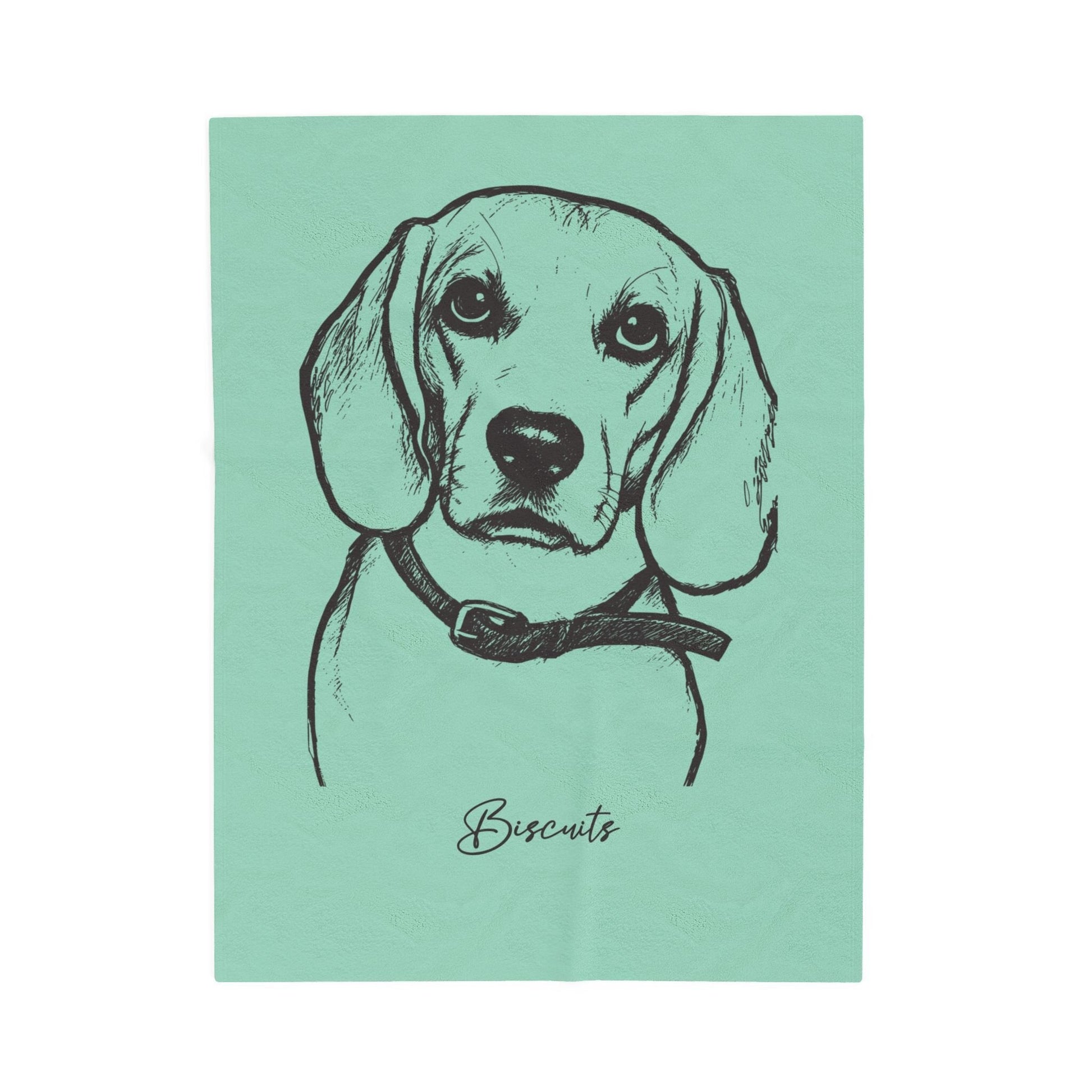 Personalized Coastal Dog Velveteen Blanket | Modern Sketch Photo Upload_Doggo Mojo_Blankets_9