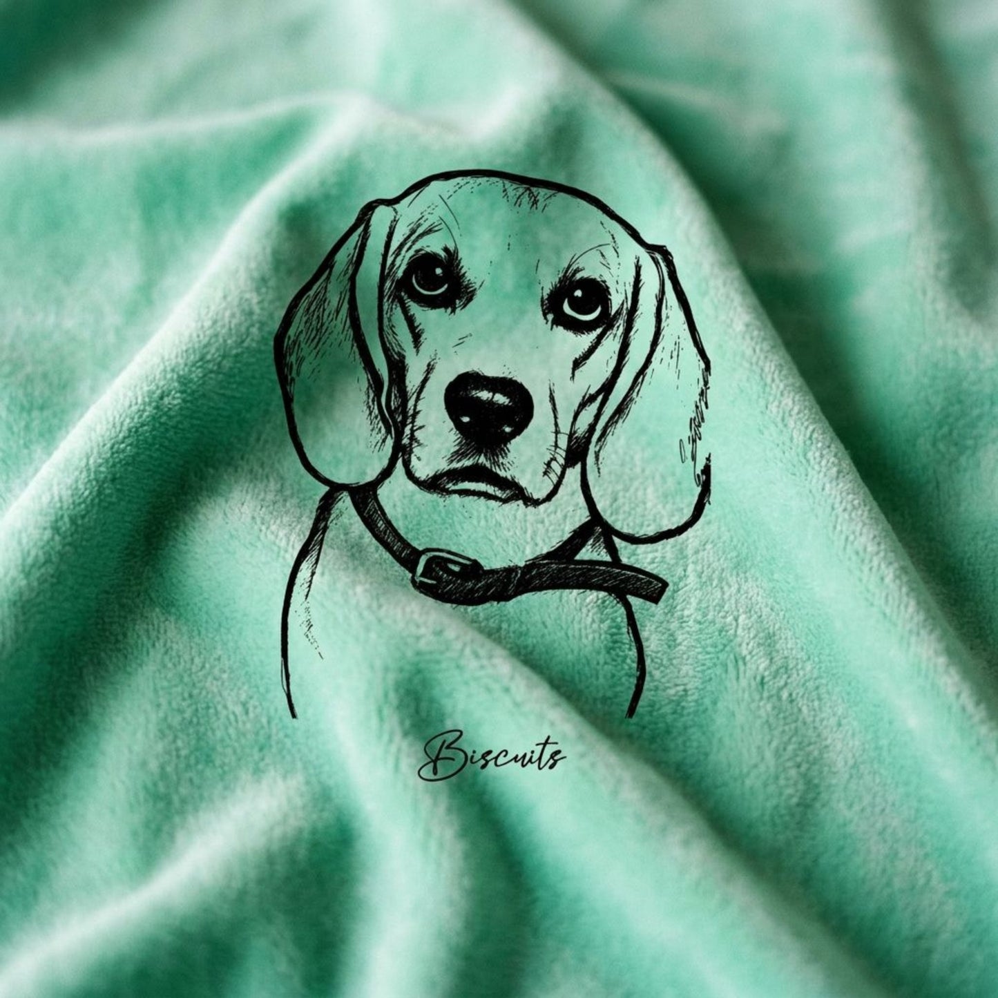 Personalized Coastal Dog Velveteen Blanket | Modern Sketch Photo Upload_Doggo Mojo_Blankets_5