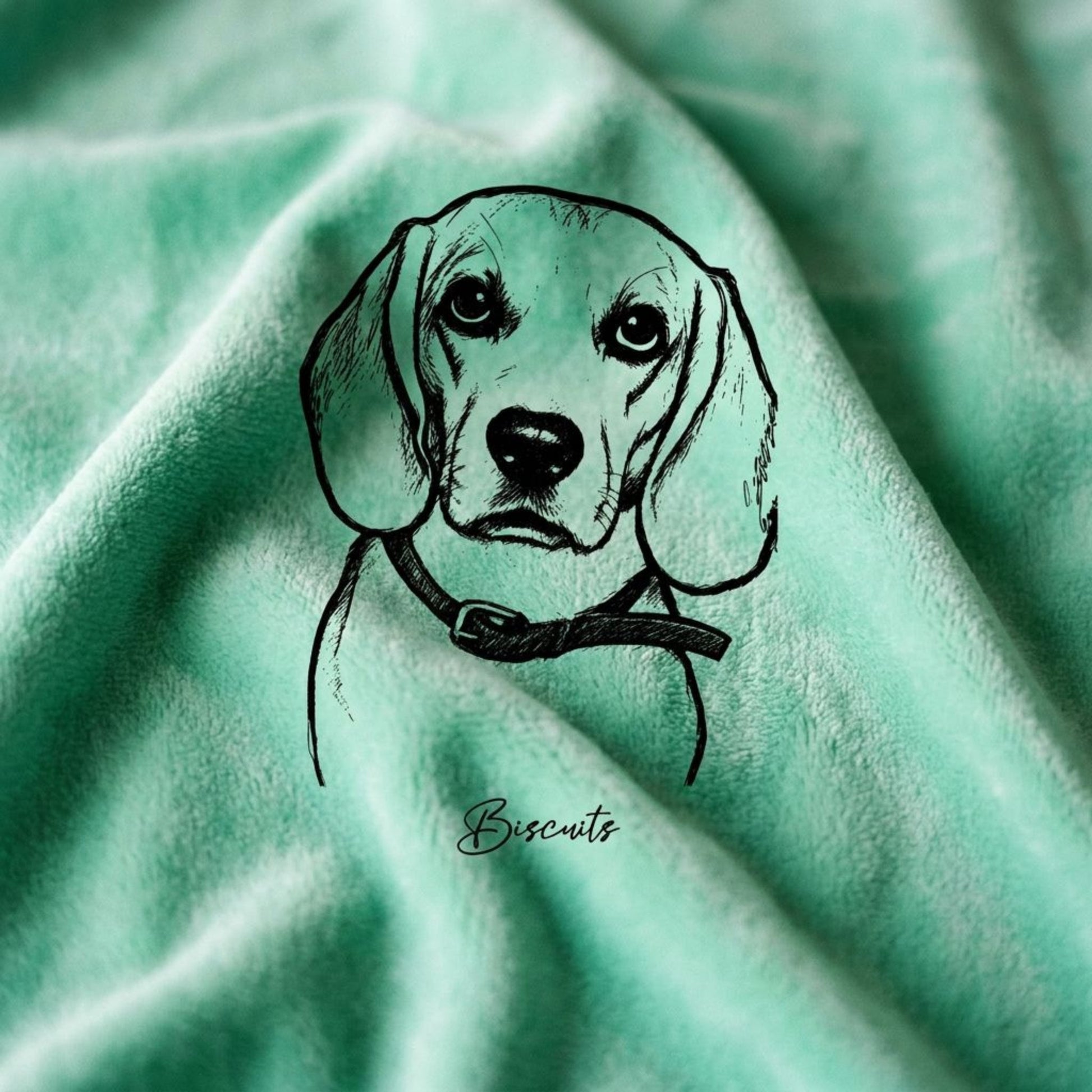 Personalized Coastal Dog Velveteen Blanket | Modern Sketch Photo Upload_Doggo Mojo_Blankets_5