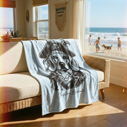Personalized Coastal Dog Velveteen Blanket | Modern Sketch Photo Upload_Doggo Mojo_Blankets_2
