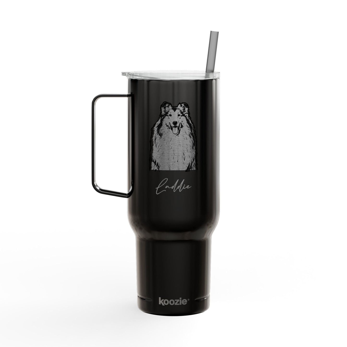 Personalized College Station Dog 40oz Recycled Travel Tumbler | Modern Sketch Custom Engraved_Doggo Mojo_Travel Tumbler_9
