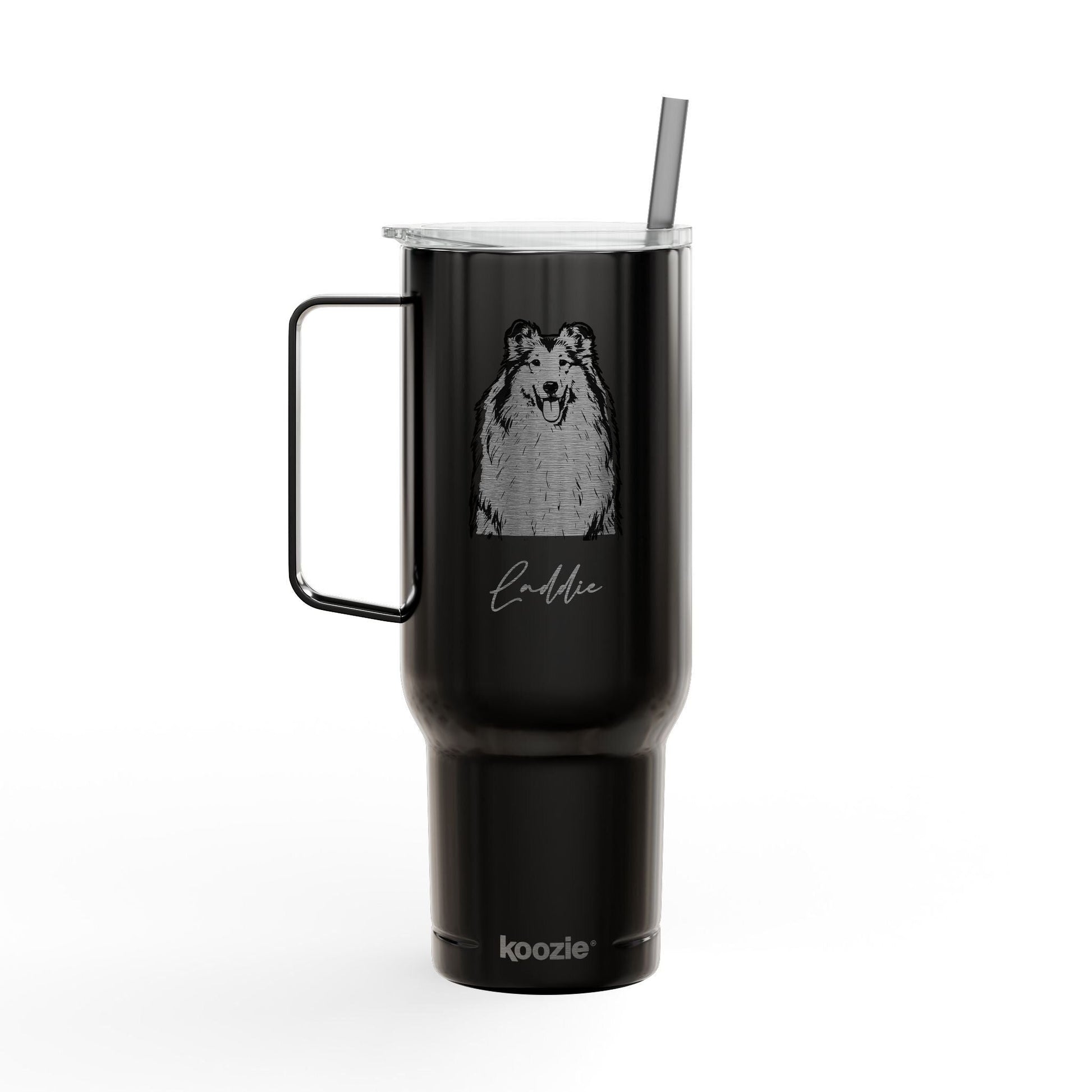 Personalized College Station Dog 40oz Recycled Travel Tumbler | Modern Sketch Custom Engraved_Doggo Mojo_Travel Tumbler_9