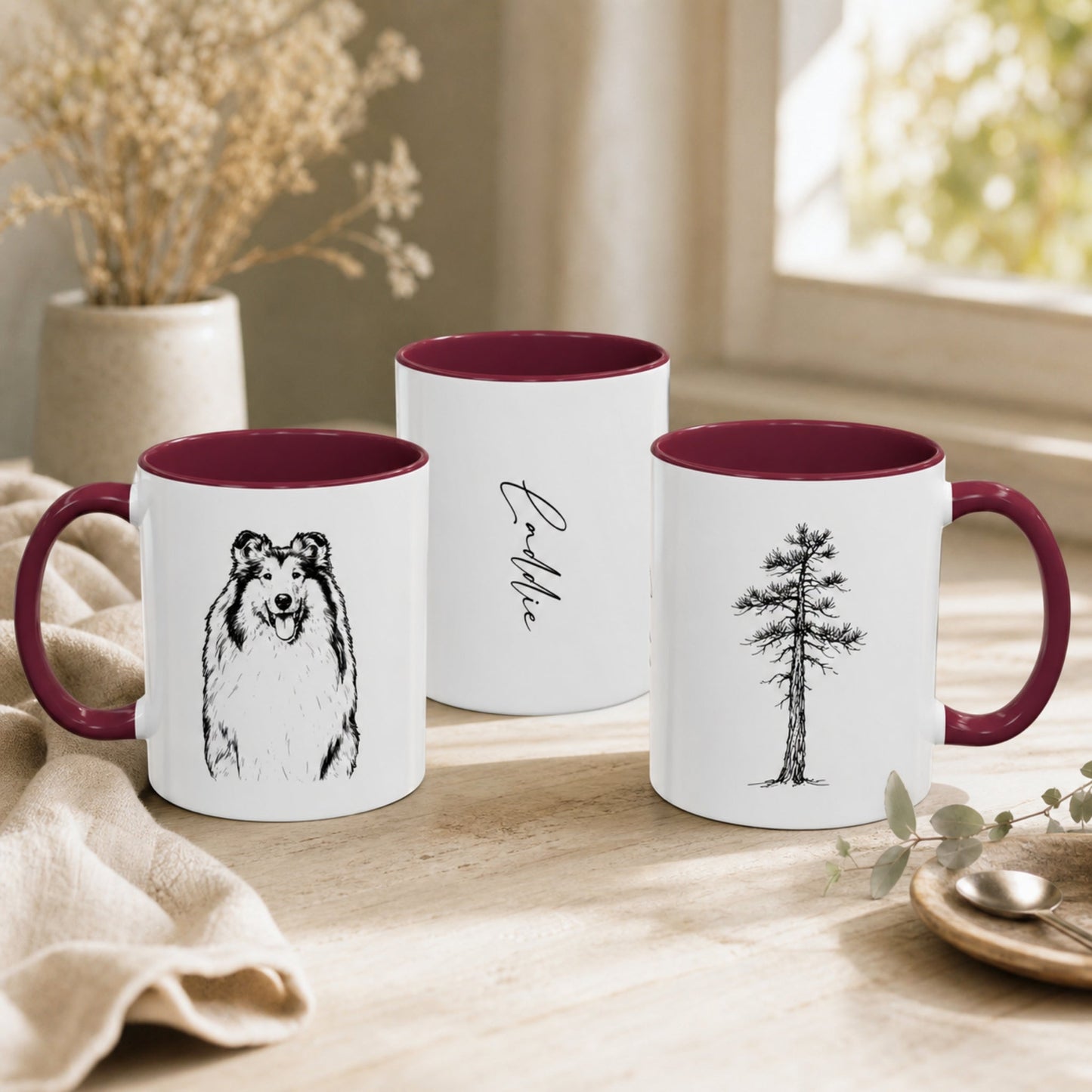 Personalized College Station Dog Ceramic Accent Mug | Modern Sketch Photo Upload_Doggo Mojo_Ceramic Mugs_3
