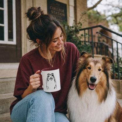 Personalized College Station Dog Ceramic Accent Mug | Modern Sketch Photo Upload_Doggo Mojo_Ceramic Mugs_1