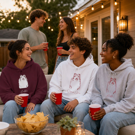 Personalized College Station Dog Hoodie | Modern Sketch Photo Upload_Doggo Mojo_Hoodie_1