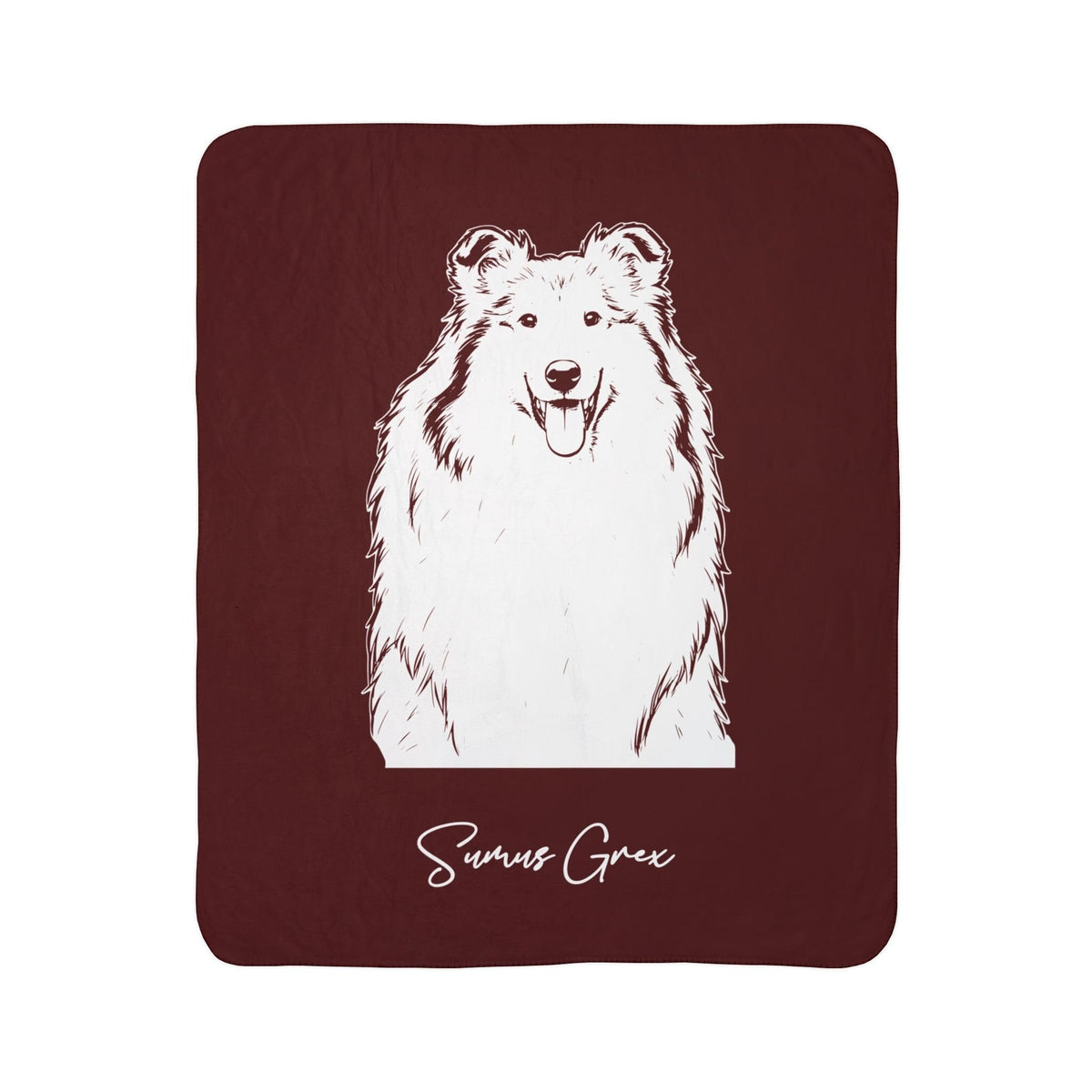 Personalized College Station Dog Sherpa Blanket | Modern Sketch Photo Upload_Doggo Mojo_Sherpa Blankets_7