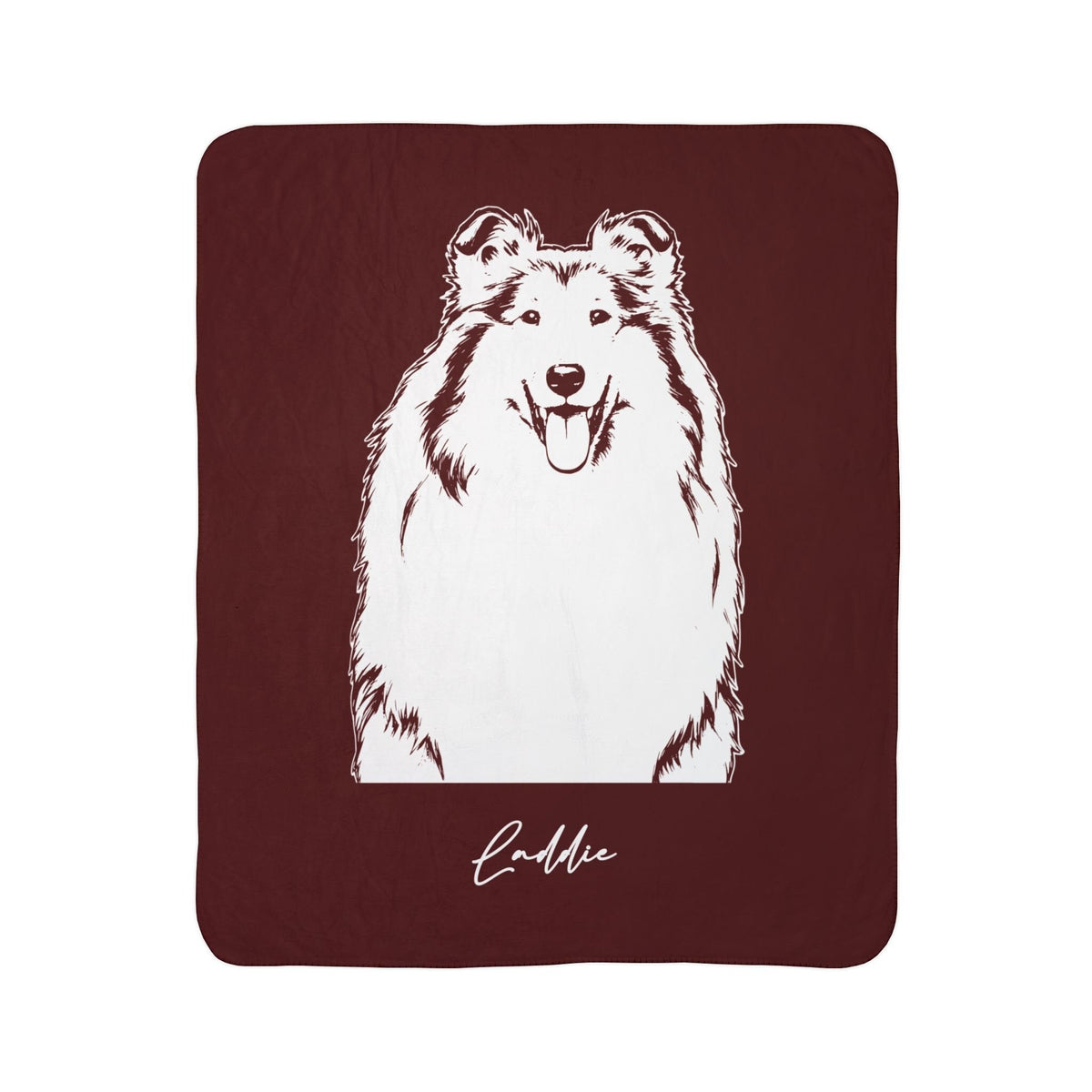 Personalized College Station Dog Sherpa Blanket | Modern Sketch Photo Upload_Doggo Mojo_Sherpa Blankets_6