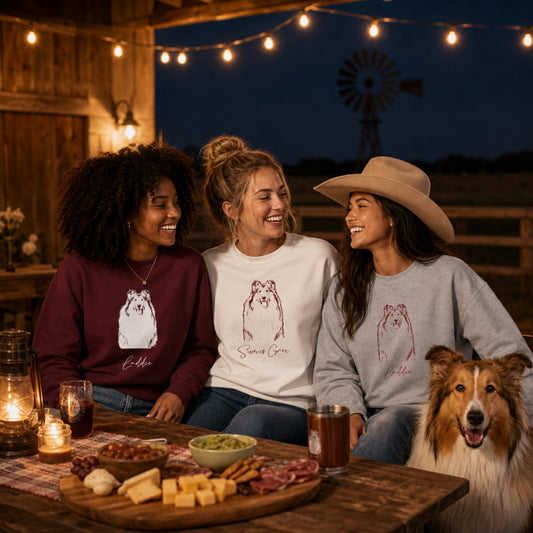 Personalized College Station Dog Sweatshirt | Modern Sketch Photo Upload_Doggo Mojo_Sweatshirt_1