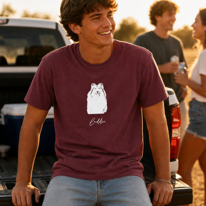 Personalized College Station Dog T-Shirt | Modern Sketch Photo Upload_Doggo Mojo_T-shirts_2