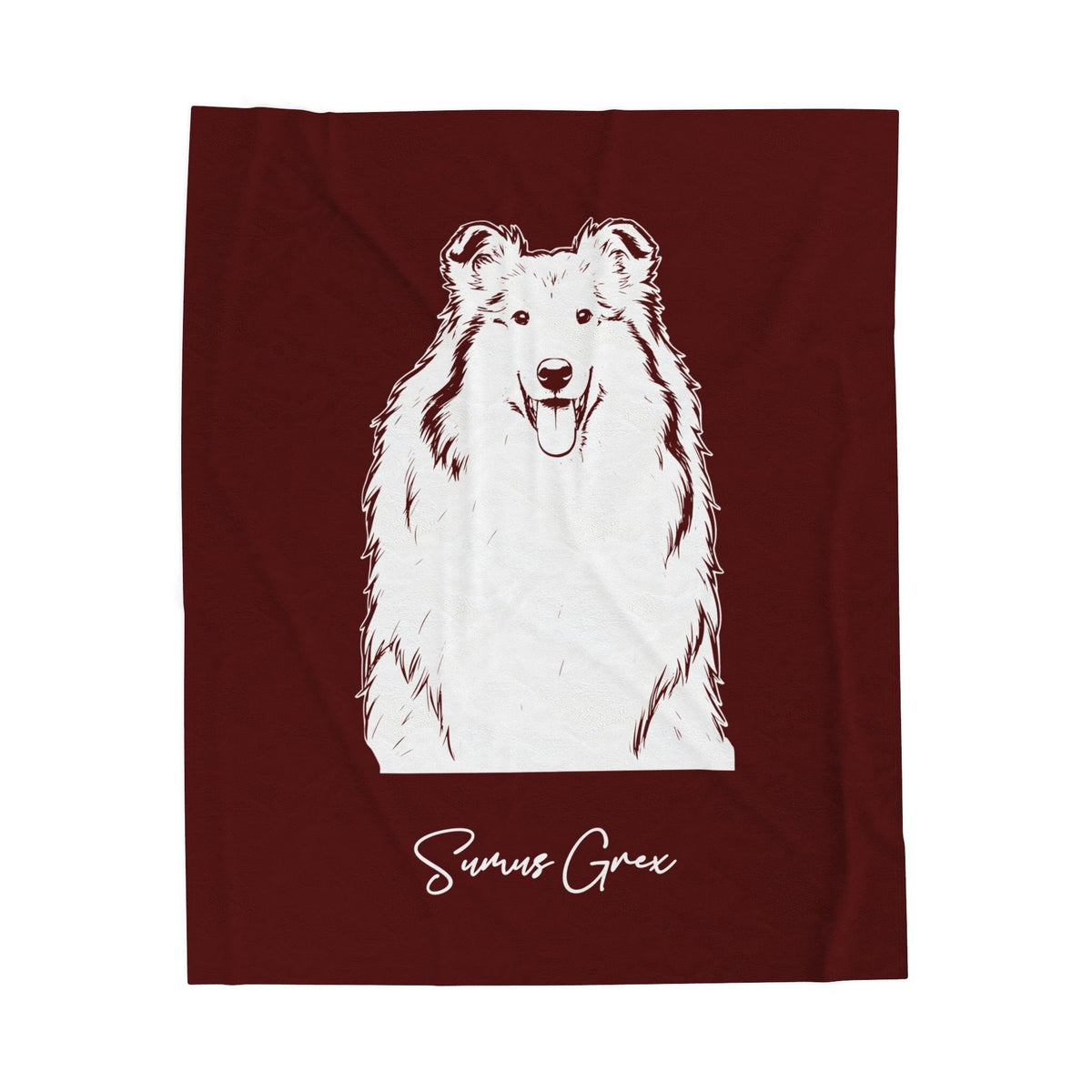 Personalized College Station Dog Velveteen Blanket | Modern Sketch Photo Upload_Doggo Mojo_Velveteen Blankets_7