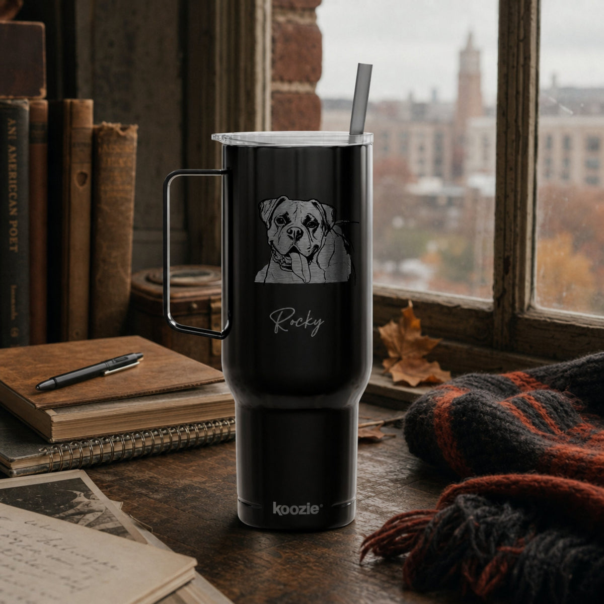 Personalized Columbus Dog 40oz Recycled Travel Tumbler | Modern Sketch Custom Engraved_Doggo Mojo_Travel Tumbler_2