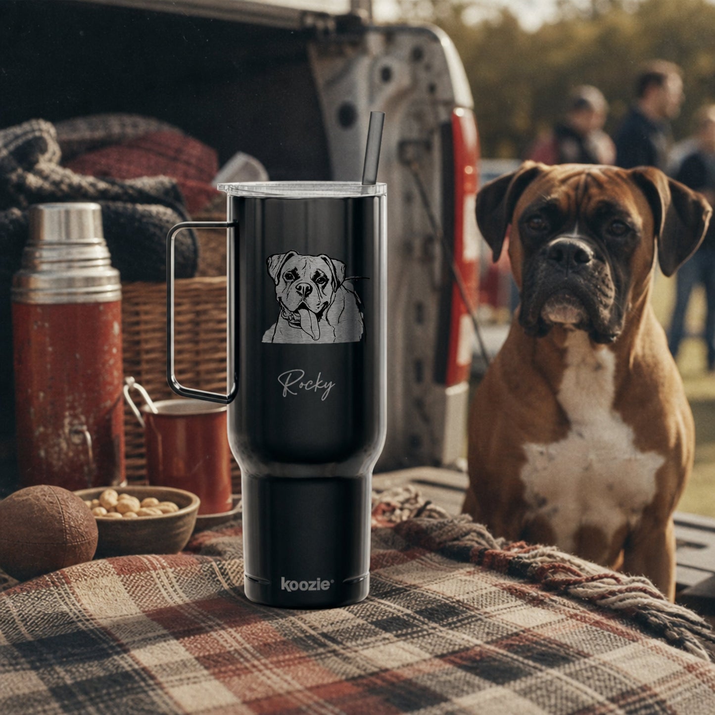 Personalized Columbus Dog 40oz Recycled Travel Tumbler | Modern Sketch Custom Engraved_Doggo Mojo_Travel Tumbler_4