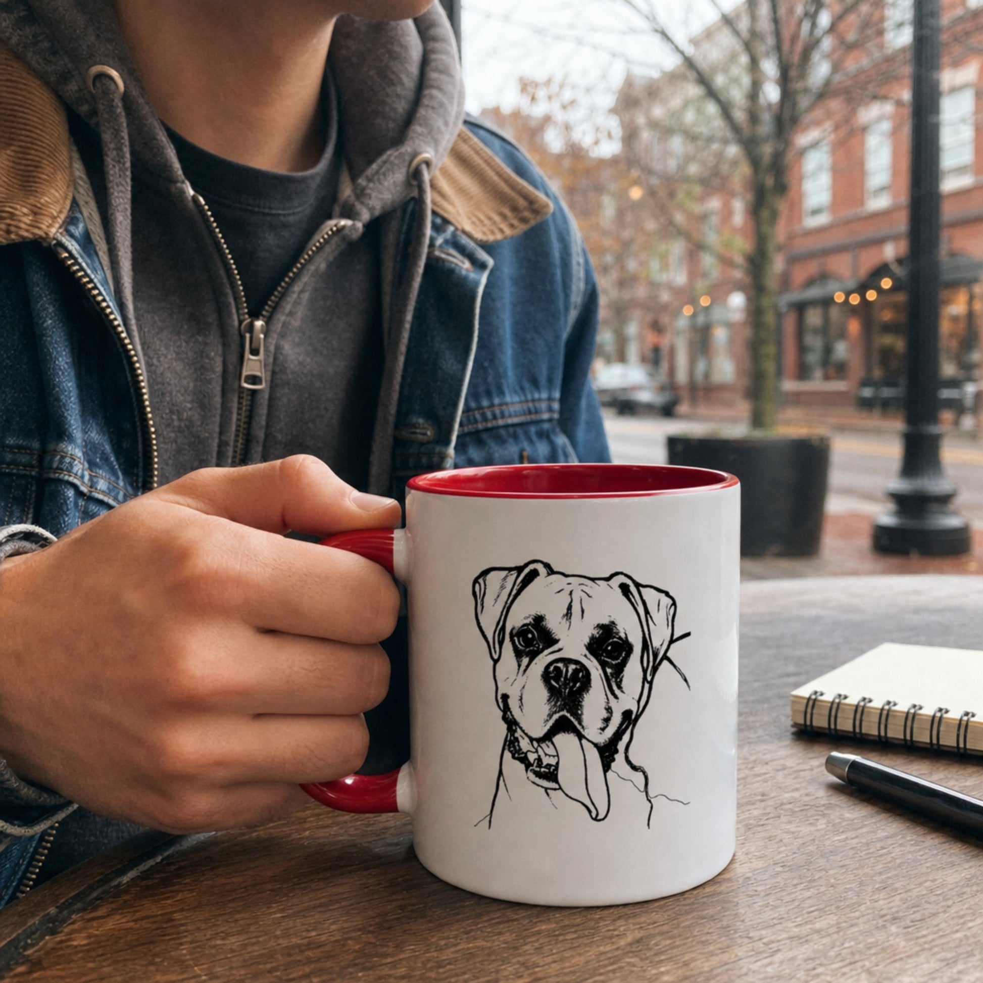 Personalized Columbus Dog Ceramic Accent Mug | Modern Sketch Photo Upload_Doggo Mojo_Ceramic Mugs_2