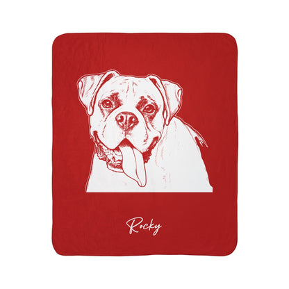 Personalized Columbus Dog Sherpa Blanket | Modern Sketch Photo Upload_Doggo Mojo_Sherpa Blankets_6