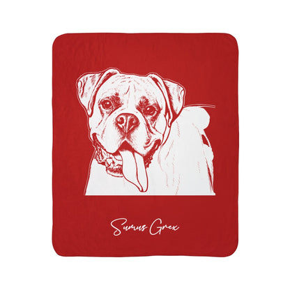 Personalized Columbus Dog Sherpa Blanket | Modern Sketch Photo Upload_Doggo Mojo_Sherpa Blankets_7