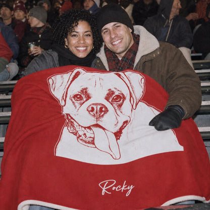 Personalized Columbus Dog Sherpa Blanket | Modern Sketch Photo Upload_Doggo Mojo_Sherpa Blankets_2