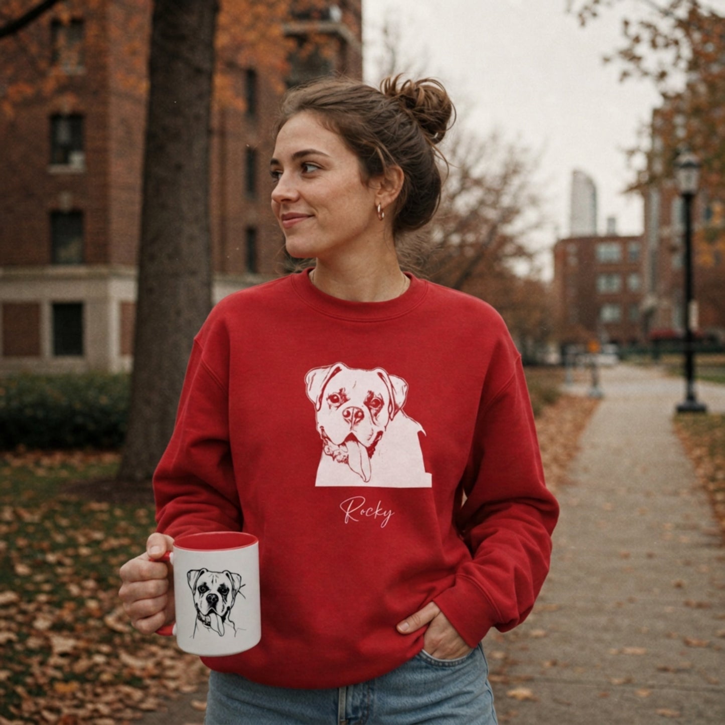Personalized Columbus Dog Sweatshirt | Modern Sketch Photo Upload_Doggo Mojo_Sweatshirt_3