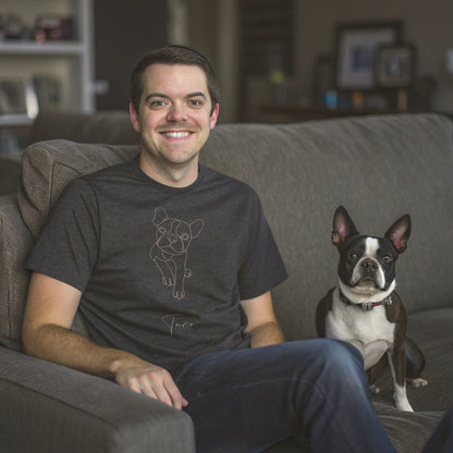 Personalized Comfort Colors T-shirt | Minimal Line Art with Your Dog's Photo & Name_Doggo Mojo_T-shirts_4