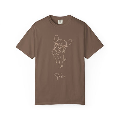 Personalized Comfort Colors T-shirt | Minimal Line Art with Your Dog's Photo & Name_Doggo Mojo_T-shirts_20
