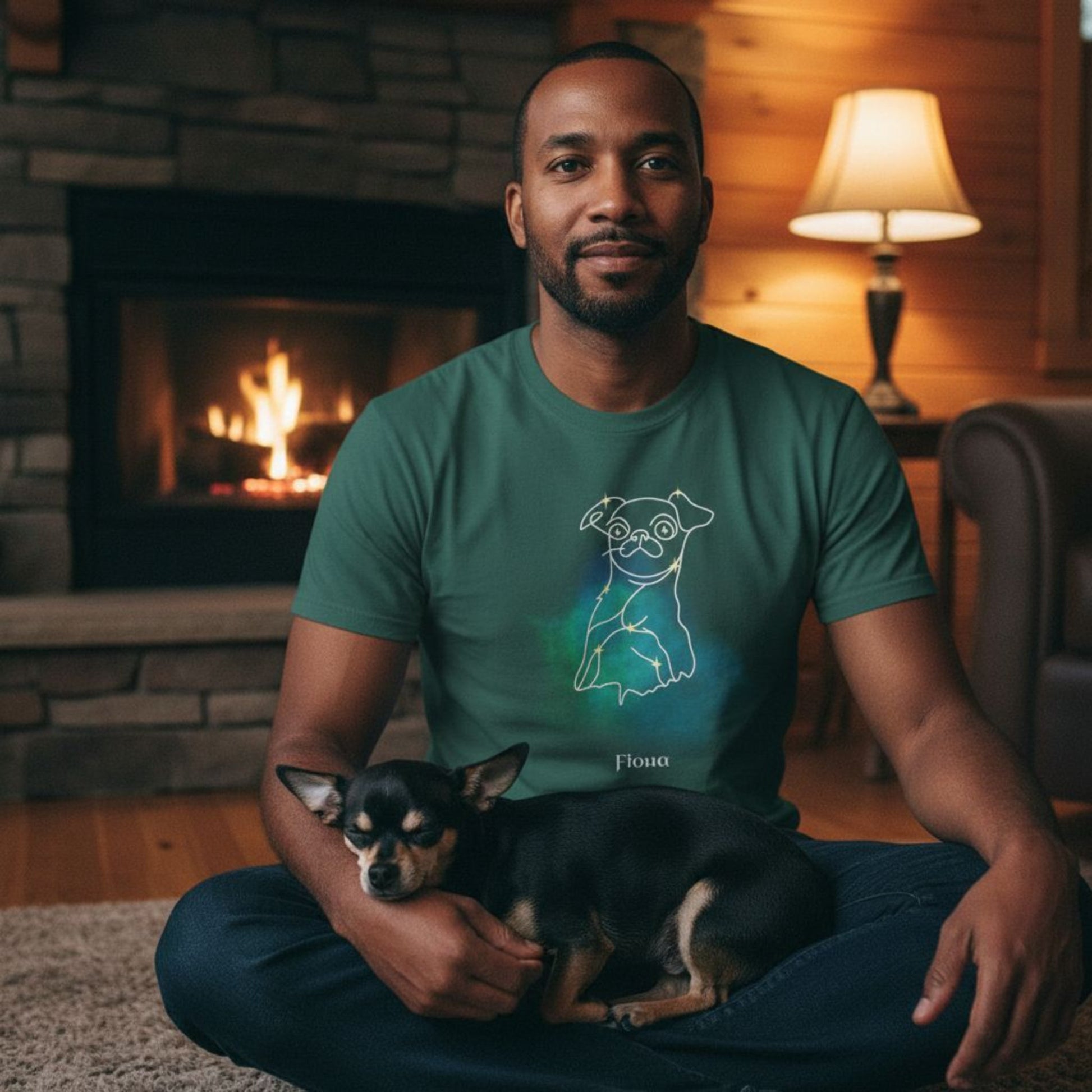 Personalized Comfort Colors T-Shirt | Mystic Constellation Design | Add Dog Photo & Name_Doggo Mojo_T-shirts_4